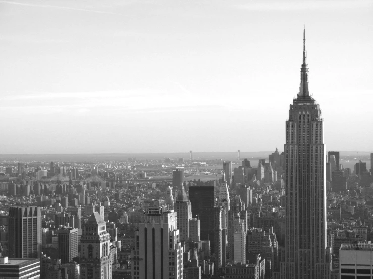 a view of empire state from top of the rock