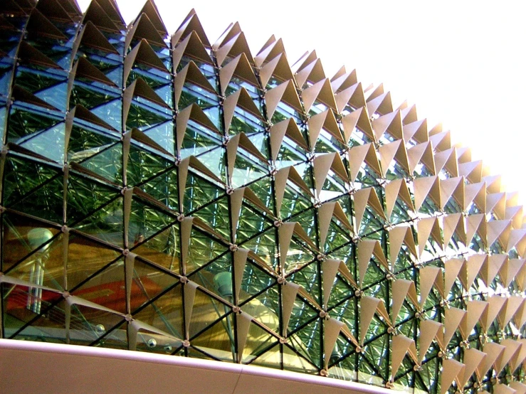 the design of a modern building with very intricate geometrically shaped panels