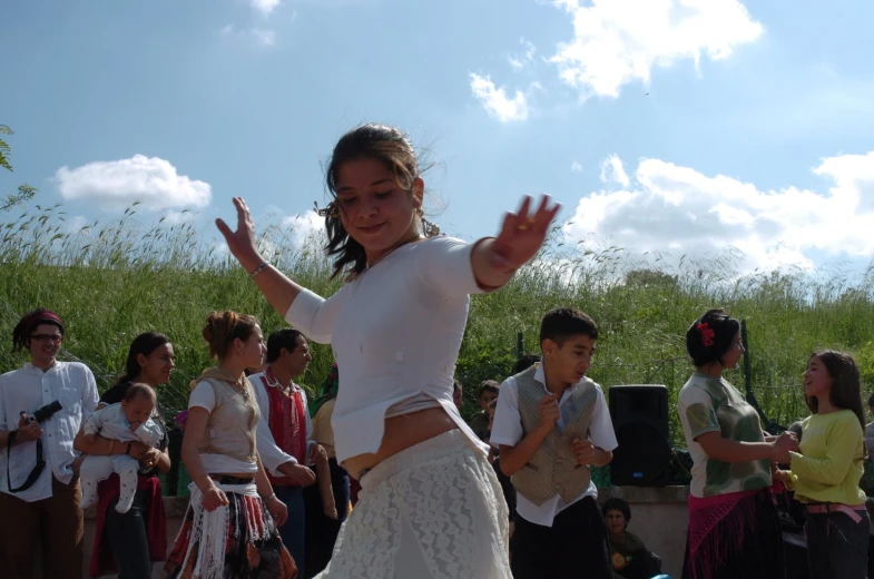 a  is on the stage during a performance