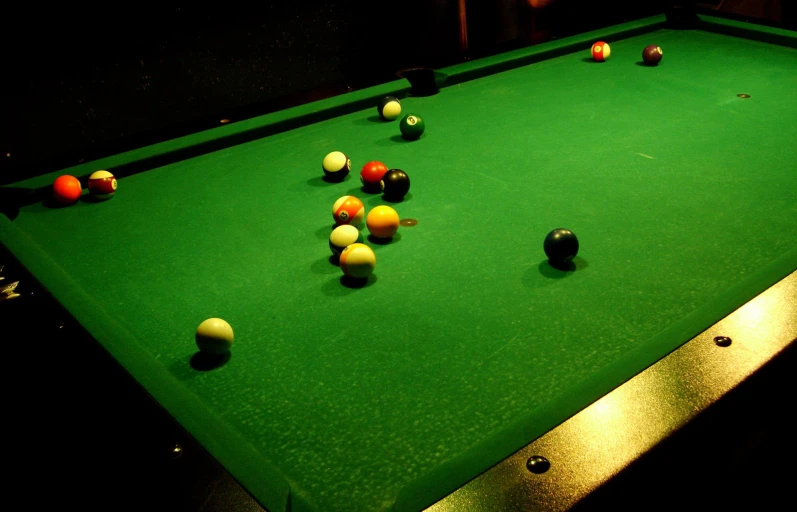 a billiard game with the ball in its hand