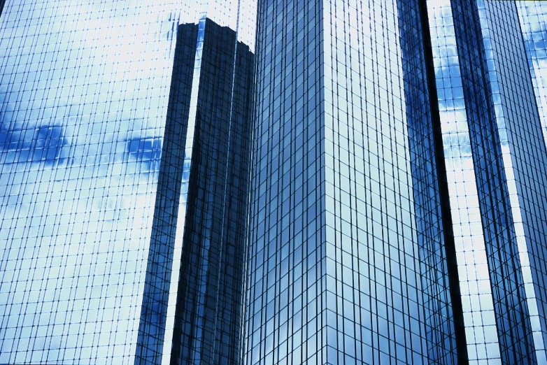 this is an image of glass buildings in a city