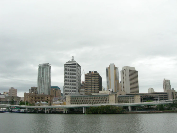 this is a city by the water with skyscrs