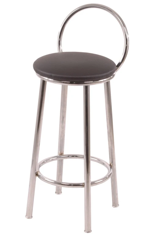 a stool that has a circular backrest on top