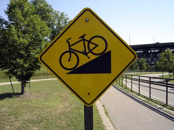 a yellow sign is posted on a pole