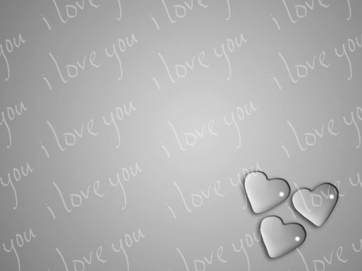 a gray wallpaper with hearts and words that say love