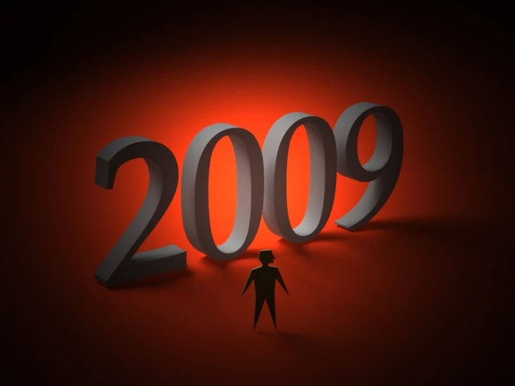 an animation character standing next to 2009