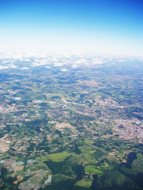 an aerial view of the city from above