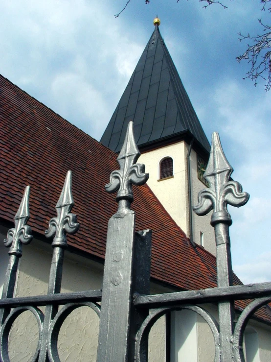 fence around the tower with an ornate design