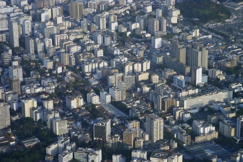 an aerial view of a city with many high rise buildings