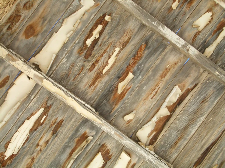 old wood planks and rusty paint peeling