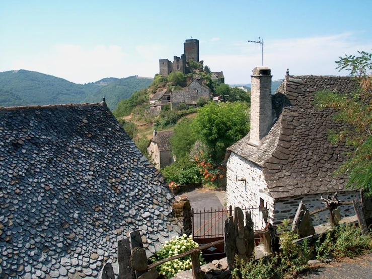 the village houses are built on top of a hill