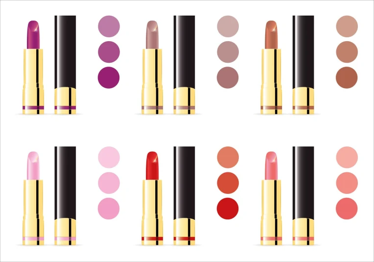 various lipstick shades in different colors