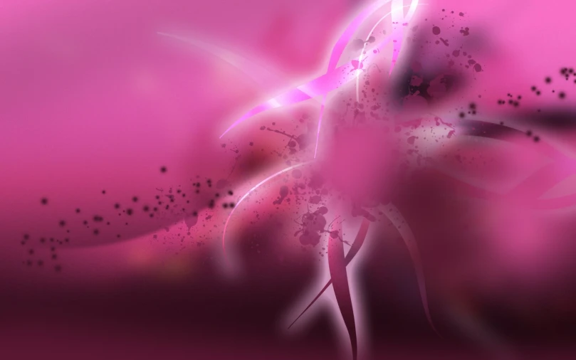 abstract pink and black flower with many stars