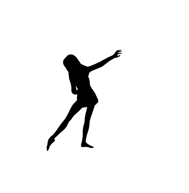 a woman dancing in the air with her hands extended