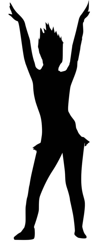 a man silhouetted in the air holding his arms up