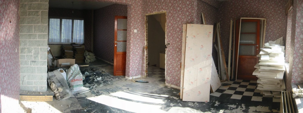 the interior of a building being remodeled