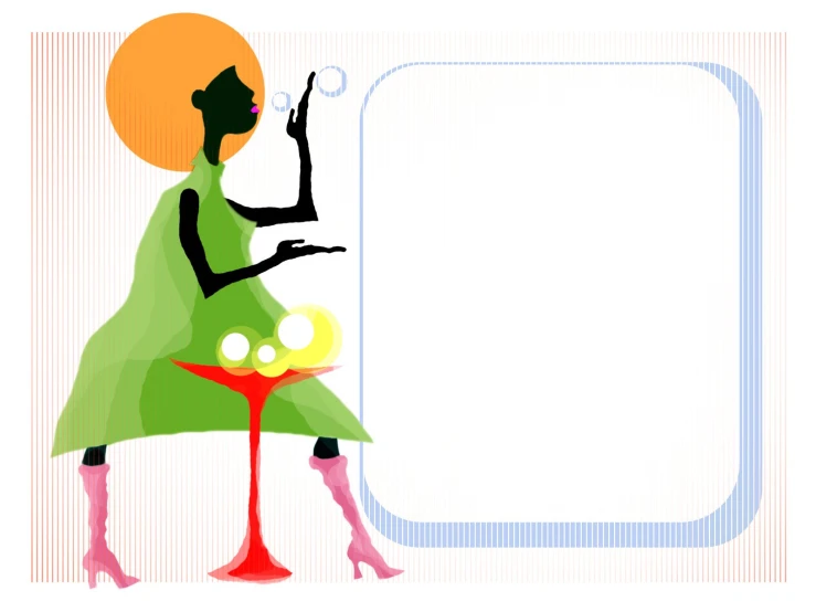 an abstract cartoon of a woman holding her phone
