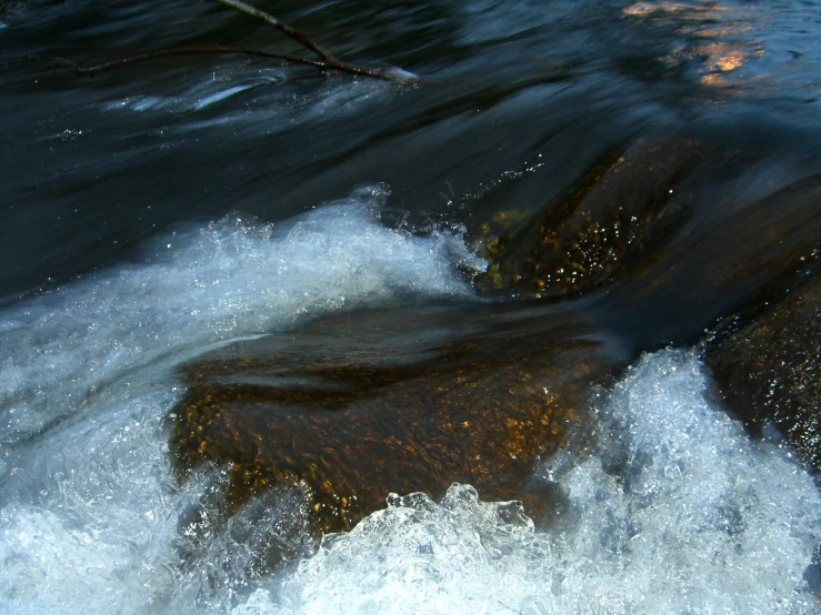 a very close up look at some water