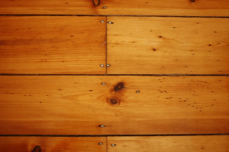 the side of a wooden board showing nails on it