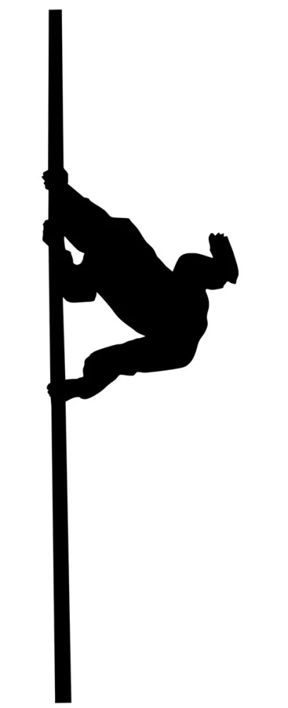 a man is in the air doing pole tricks