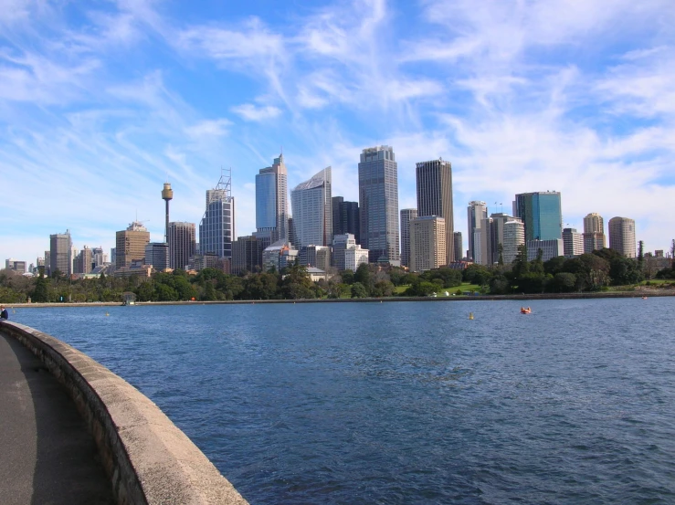 a large body of water surrounded by tall buildings