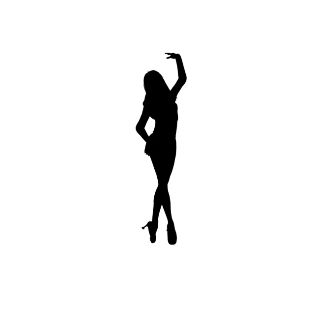 a silhouette of a woman in the wind