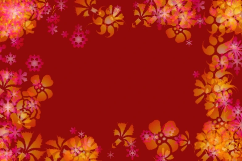 the pattern of various colors is featured in this red background