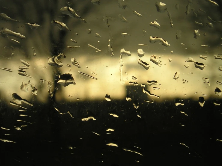 rain drops on the window with a dark background