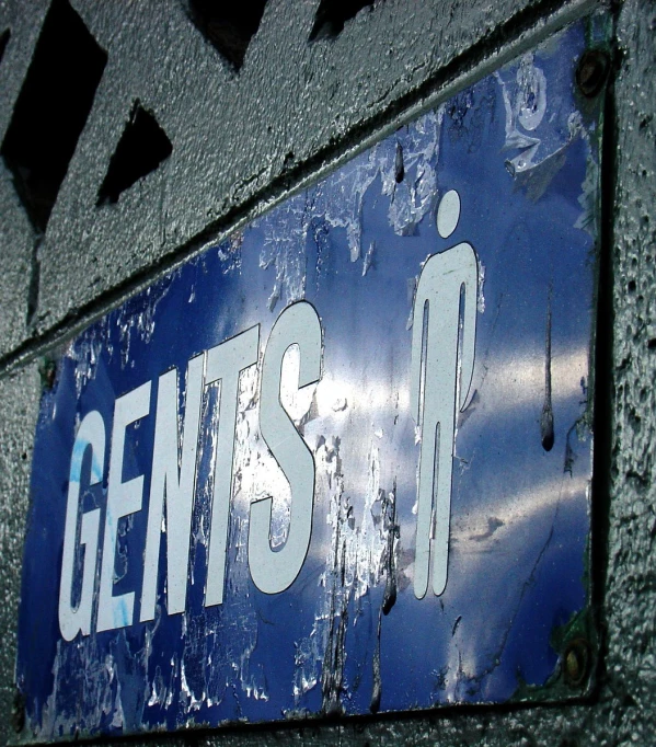 a close up view of a blue street sign