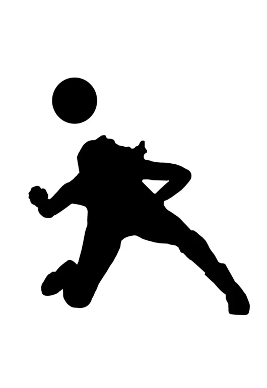 black and white silhouette image of a person playing soccer