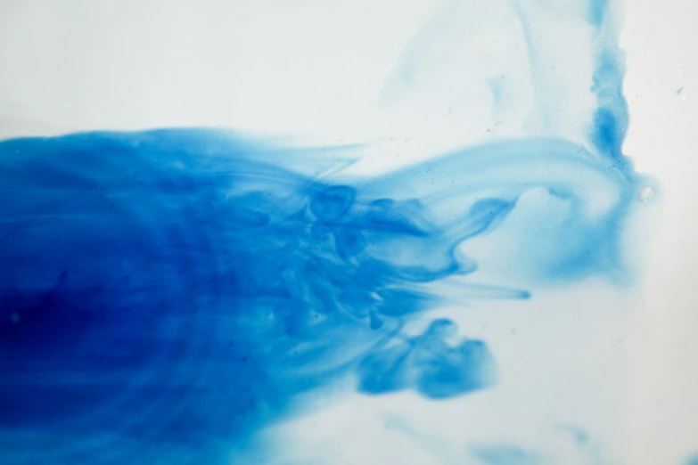 a blue liquid swirled on top of it