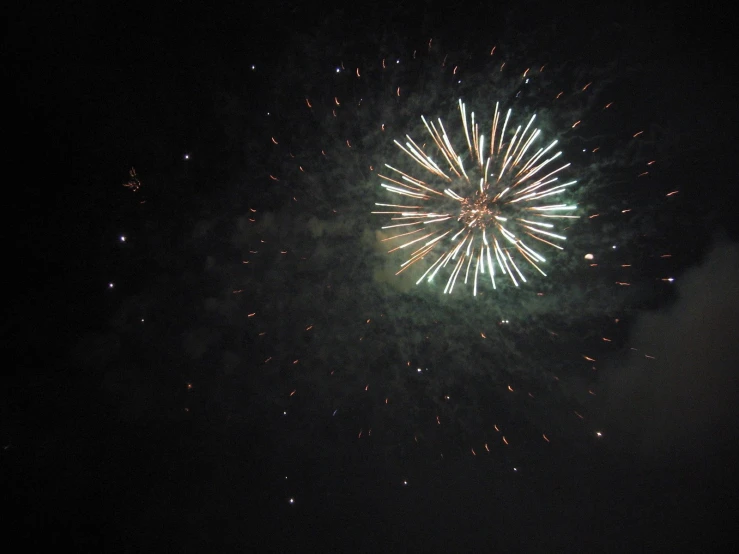 fireworks in the night sky with light