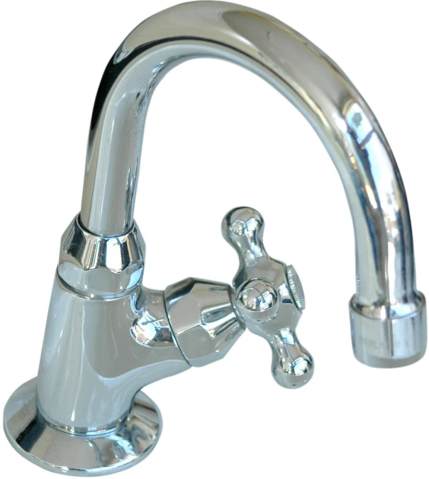 chrome sink faucet with white background