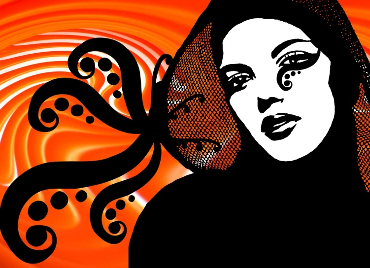 this image is made with an orange and black theme