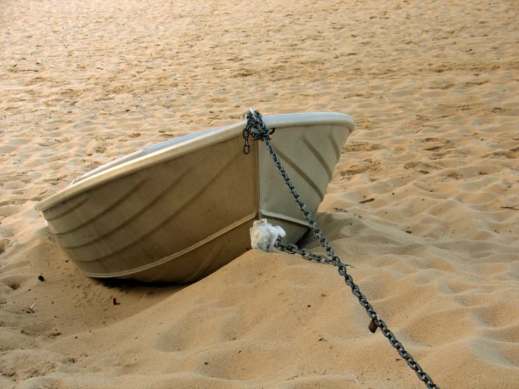 a boat is  up in the sand