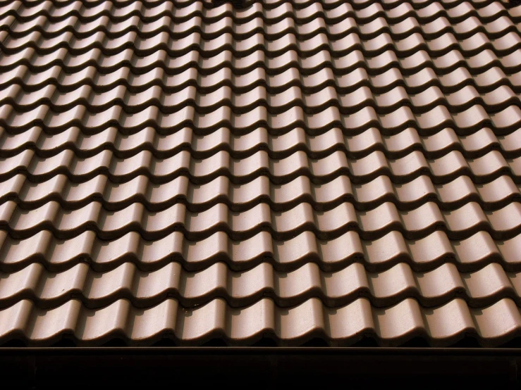 the roof is tiled with large rounded tiles