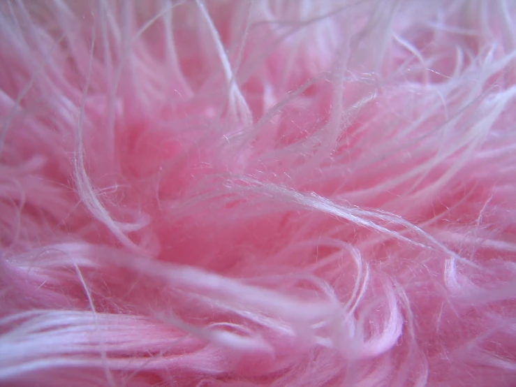 the pink furry thing is close up