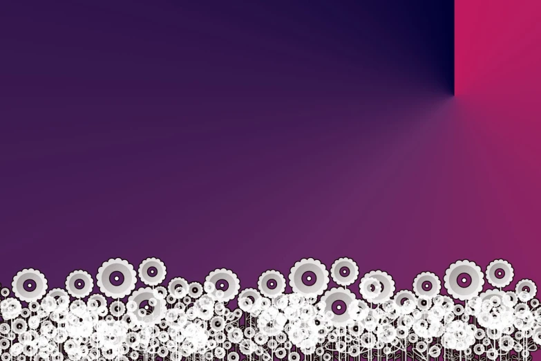 a dark purple abstract background with white flowers