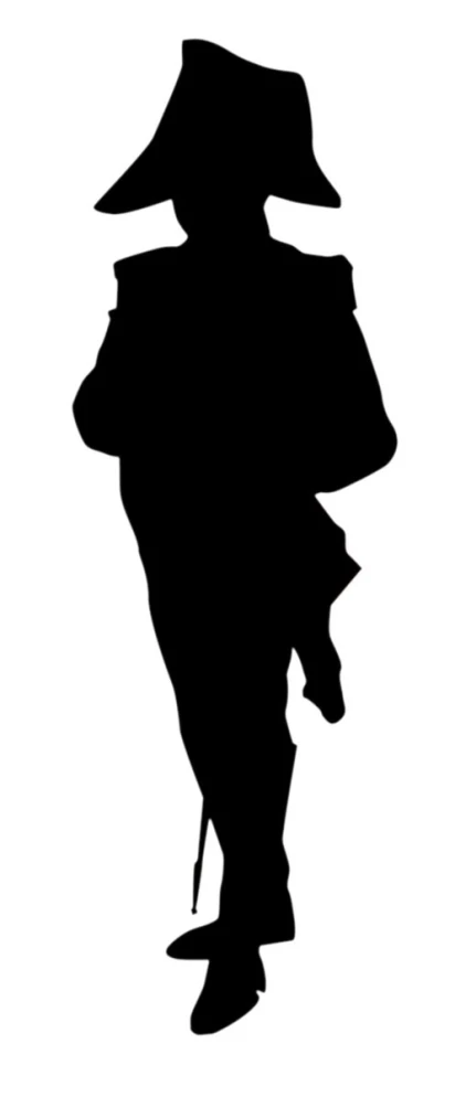 the silhouette of a man wearing a hat