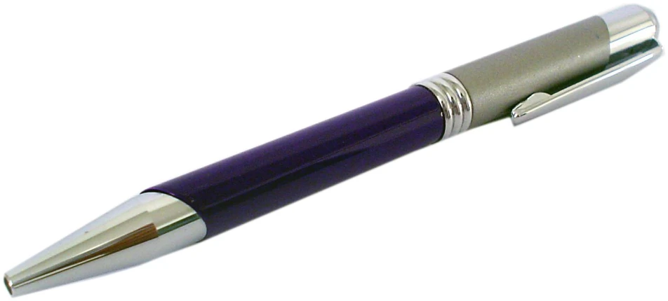 an elegant, silver and purple pen