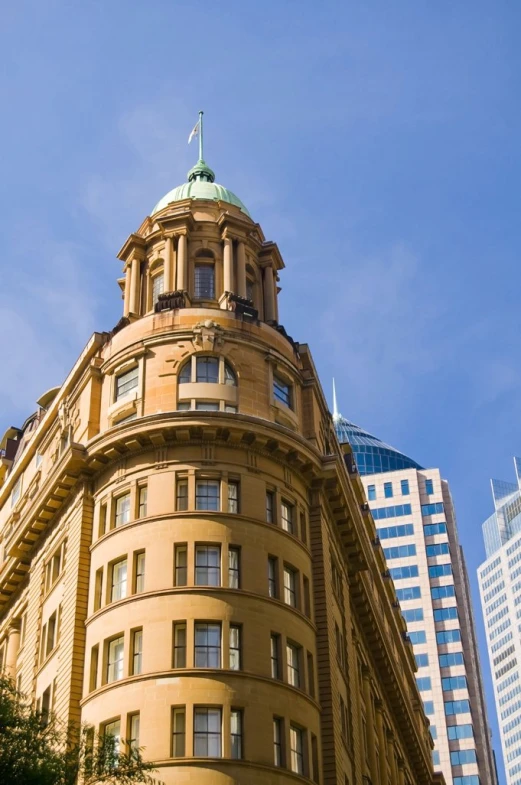 a close up of the top of a building in sydney