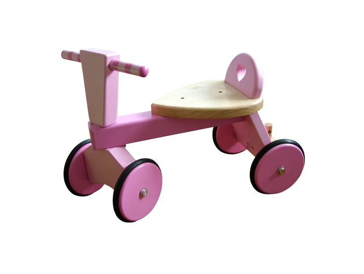 an image of a wooden toy walker on white background