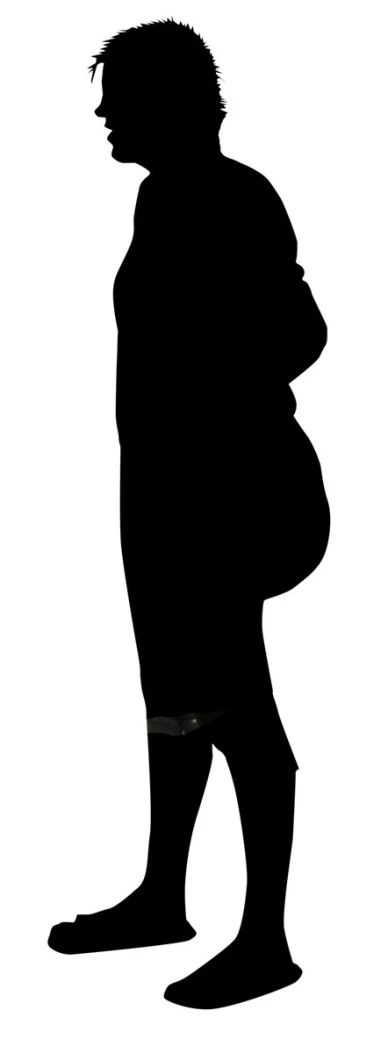 black silhouette of a person carrying an infant