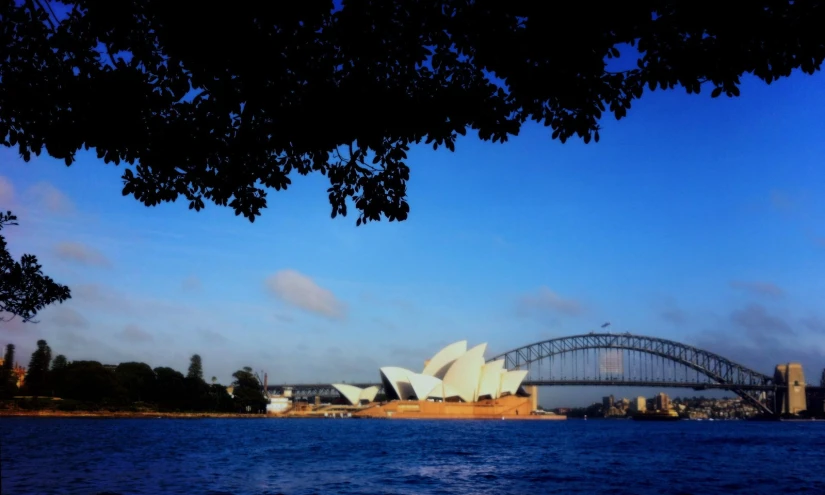 the sydney harbour with the opera theatre in the foreground