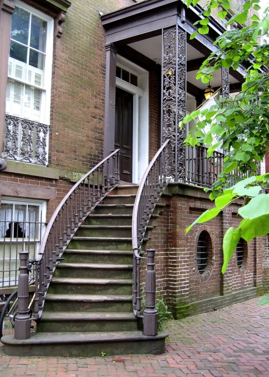 a view of a set of stairs that are in front of a house