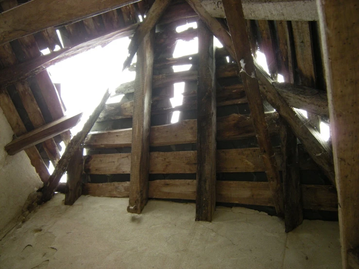 attic in wooden structure that has been completely made