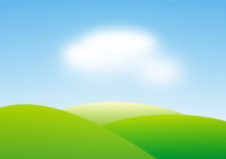 a picture of green hills and a blue sky