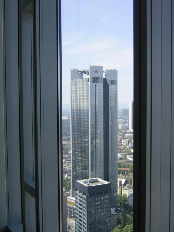 a view from the windows of some buildings in the city