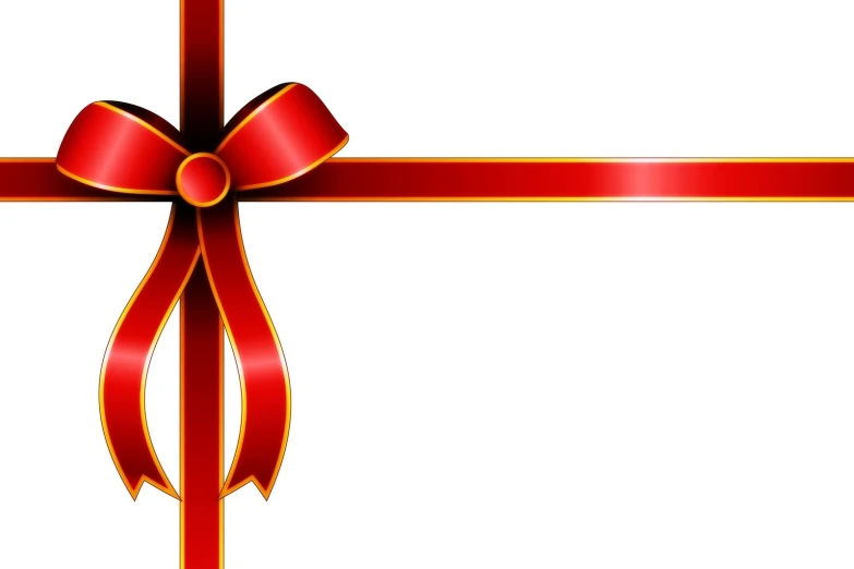 the red ribbon and the bow is shown