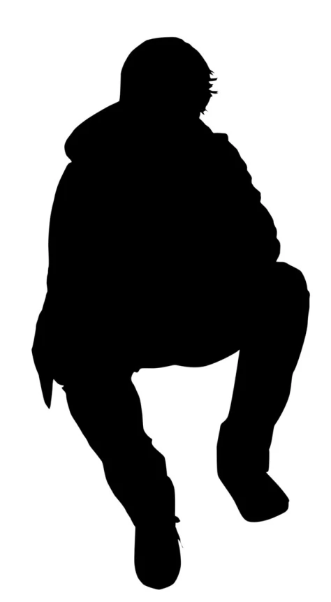 an image of a man squating in the shape of a kneeling man